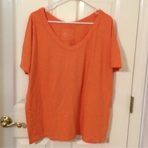 Aerie Oversized V-Neck Boyfriend Short SleeveTee Orange Flare Women’s Small